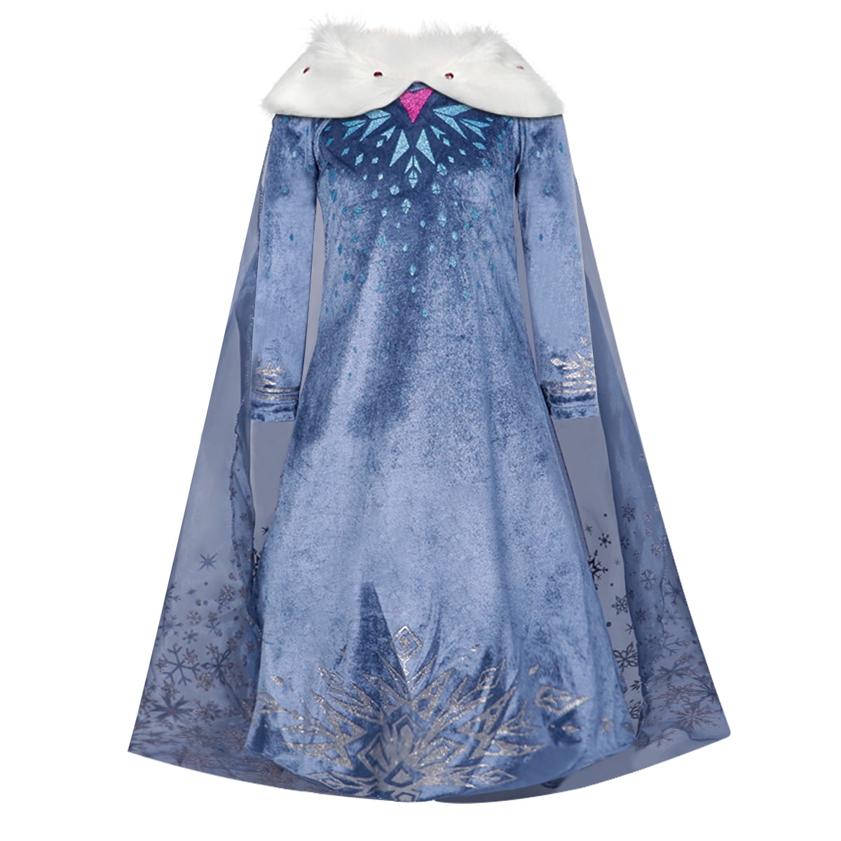 KAWELL Girls Blue Snow Princess Elsa Costume, Velvet, Halloween, Party Dress,  3-8Y - Walmart.com