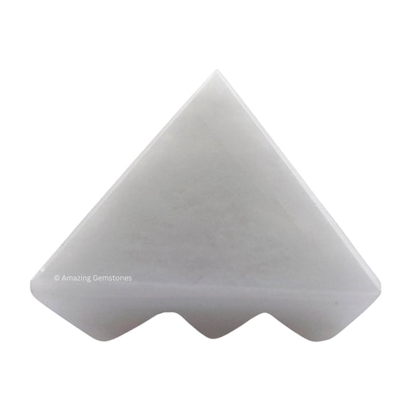 Snow Quartz Crystal Pyramid with 9 Pyramid Plate Bottom, 1" Mini Pyramid