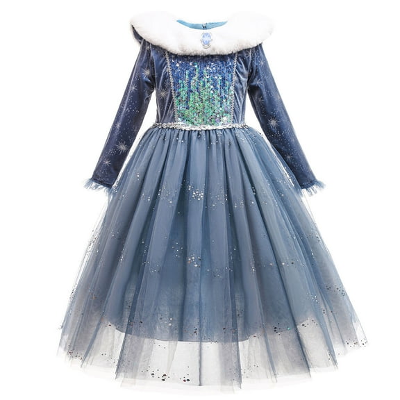 Snow Queen Princess Elsa Costumes Dress for Girls Fancy Christmas Costume