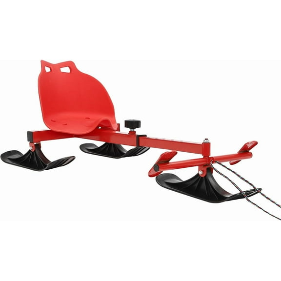 Snow Racer Sled, Ski Slider with Long Pull Rope, 2 Modes & Adjustable Length Ski Sled Slider for Teens, Kids Age 3 and Up, Adults up to 192 LBS