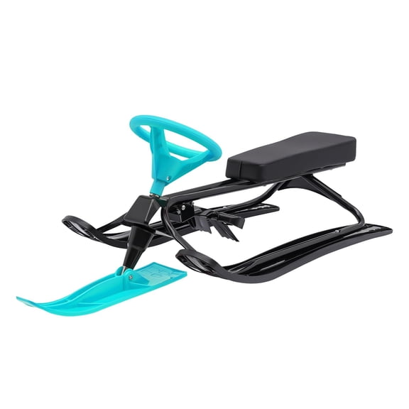 Snow Racer Winter Ski Sled Snow Sled W/ Steering Wheel For Kids Adults Outdoor