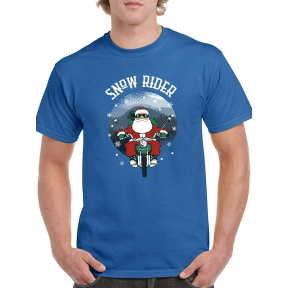 Snow Rider Santa T-Shirt Men -Smartprints Designs, Male 4X-Large