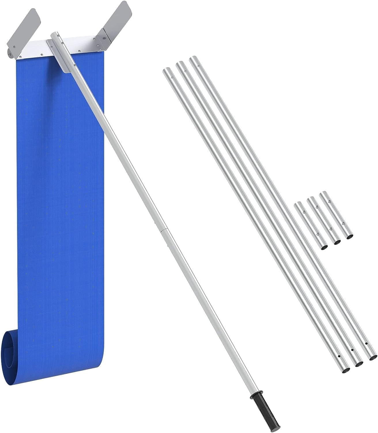 Tile Rake Metal Snow Roof Rake,20ft Snow Removal Tool with Wheel and Adjustable ...