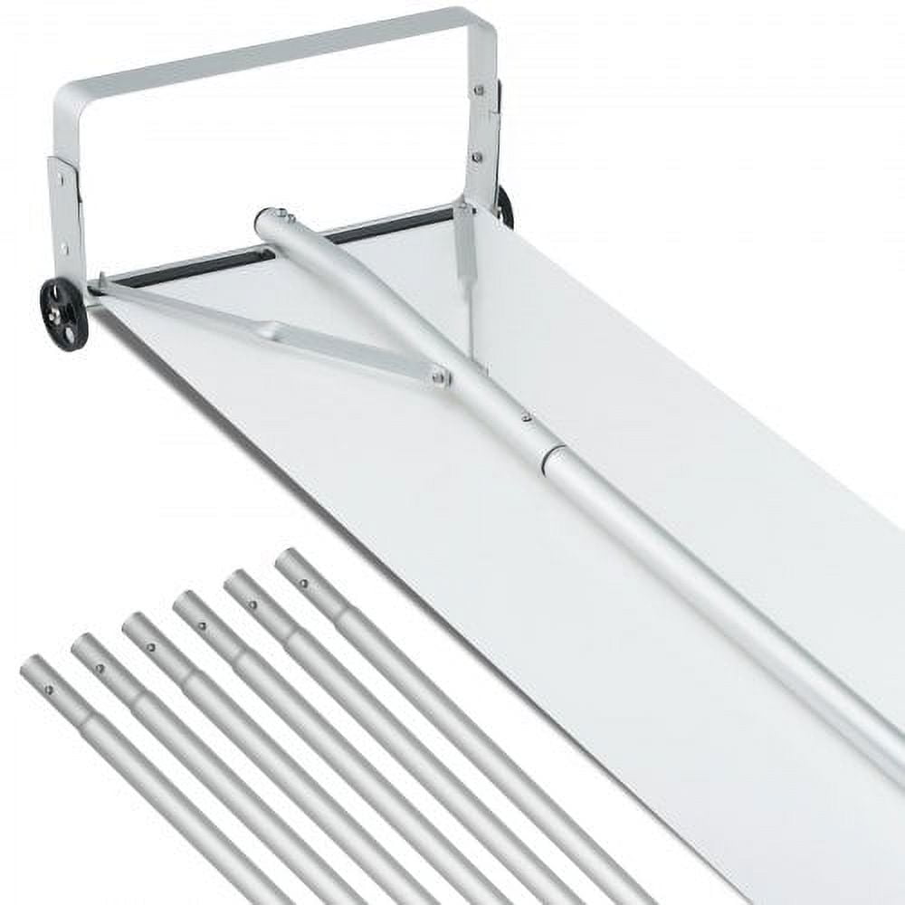 Snow Roof Rake, 30ft Reach Aluminium Roof Shovel with Slide Cloth