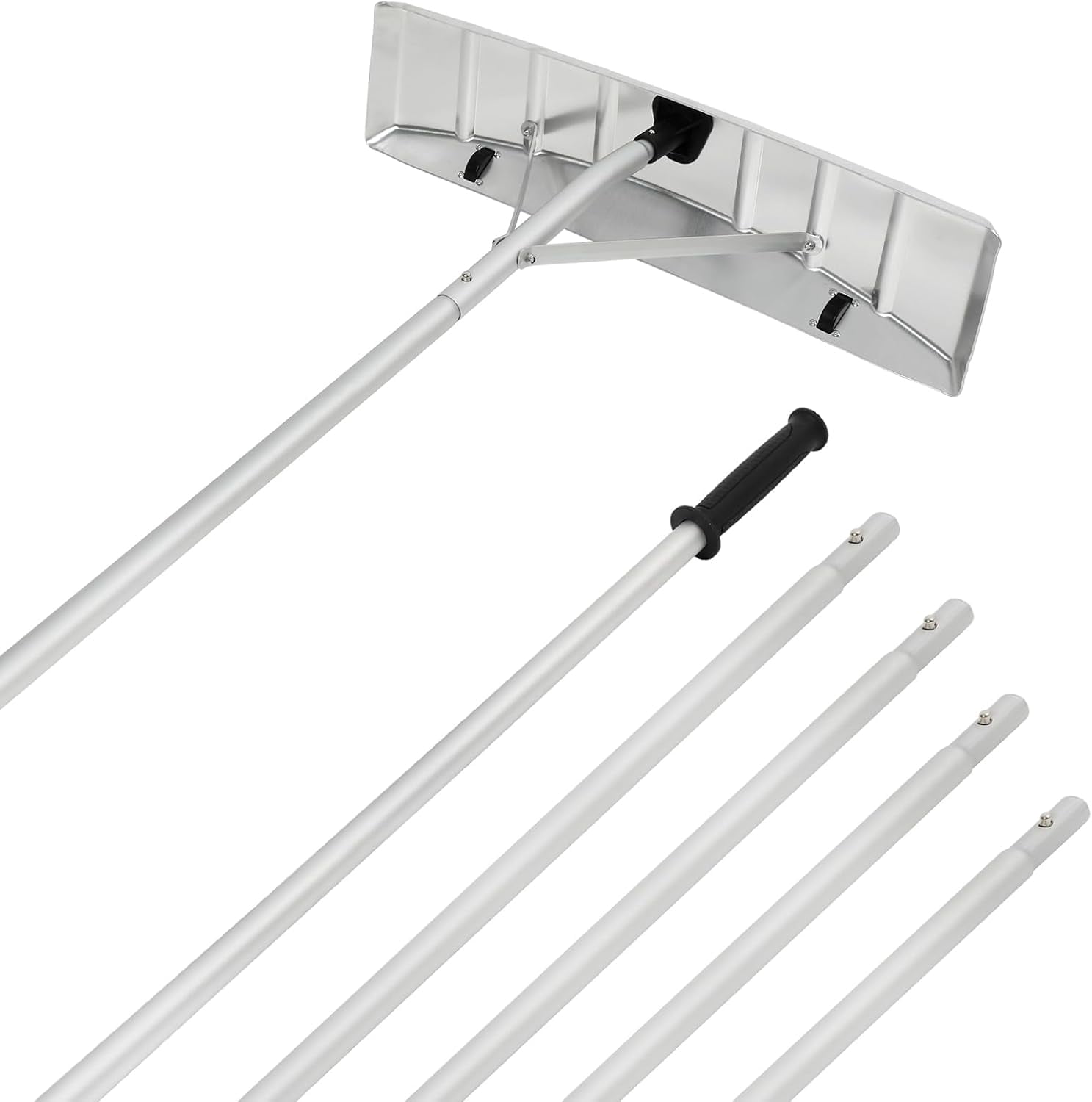 Snow Roof Rake, 4.8-20FT Aluminum Detachable Snow Rake for House Roof ...