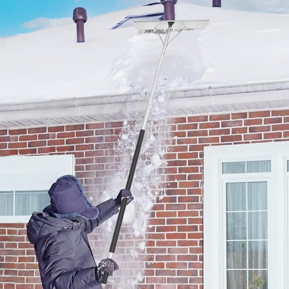 Snow Roof Rake - 4.8-20Ft Extendable with 26'' Wide Blade and Wheels