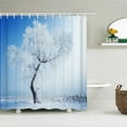 thumbnail image 1 of Snow Scene Scenery Shower Curtain Waterproof Fabric Cedar Trees landscape Print Shower Curtains for Bathroom Shower with, 1 of 5