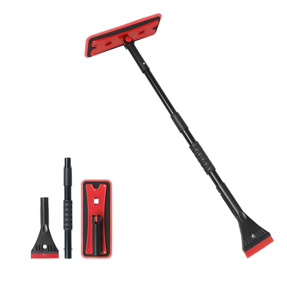 Snow Scraper, Red Portable Car Snow Removal Tool With Ergonomic Grip For Winter Vehicle Ice Scraping And Snow Clearing Perfect For Cars Trucks Suvs And Pickups
