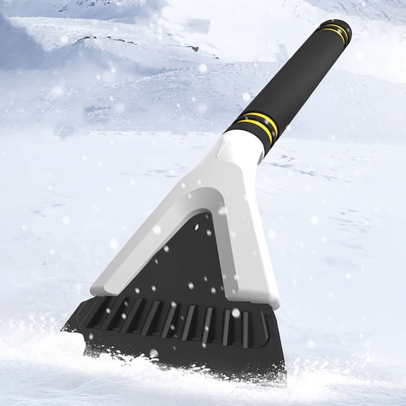 Snow Scraper for Car Window and Windshield, Winter Driving Safety Tool, White