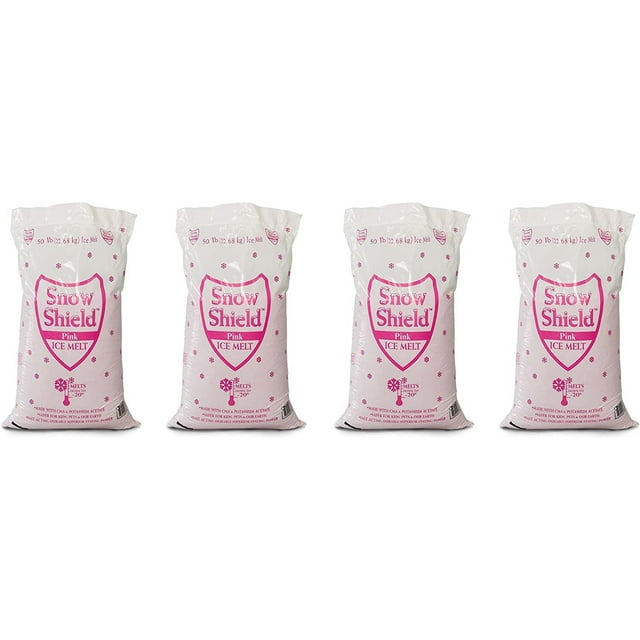 Snow Shield Ice Melt, Pink (50 Pound Bag) Effective to 0°F, Safe for