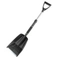thumbnail image 1 of Snow Shovel for Driveway, 8.5-Inch Wide Plastic Blade with D-Shaped Handles & Aluminum Edge, High-Capacity Retractable Snow Removal Tool (28-33") for Garden, Car, and Camping(Black,28x8.4"), 1 of 9