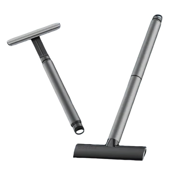 Snow Shovel for Driveway Maintenance, Portable 2-in-1 Snow Removal Tool and Windshield Ice Scraper, Essential Winter Car Emergency Kit for Extreme Heavy Snow Use #Style0010 Gray_A