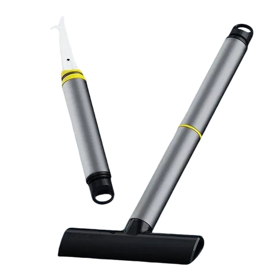 Snow Shovel for Driveway Maintenance, Portable 2-in-1 Snow Removal Tool and Windshield Ice Scraper, Essential Winter Car Emergency Kit for Extreme Heavy Snow Use #Style008 Gray_B