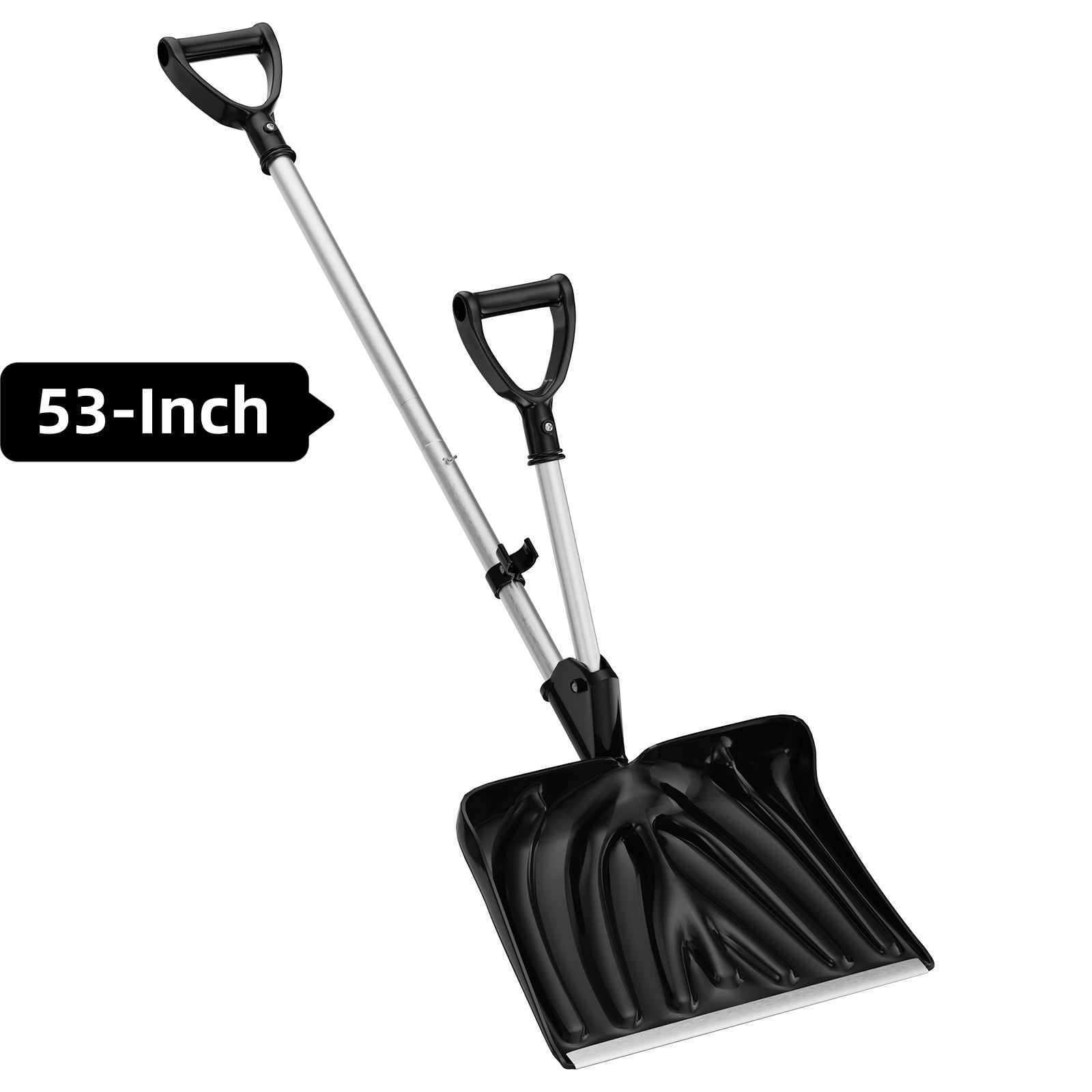 Snow Tools Snow Shovel, Portable 18in Wide Snow Pusher with D-Grip Handle, 54 inch ...