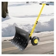 thumbnail image 1 of Snow Shovel with Wheels,29.1" W x 14.2" H Heavy Duty Snow Pusher for Driveway,Ergonomic Snow Pusher Shovel with Snow Removal Adjustable Angle & Height Handle for Driveway, Pavement,Black, 1 of 7