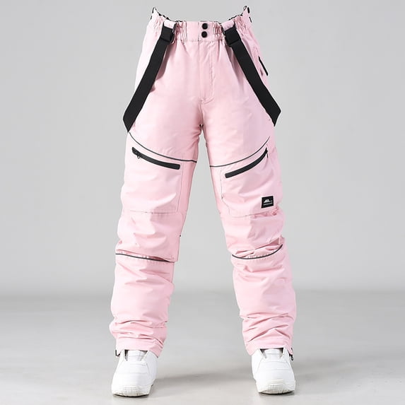 Snow Ski Outfits for Women Adult Waterproof Snow Pants Mens Womens Winter Thicken Warm Skiing Snowboard Pants with Detachable Braces Overall XL