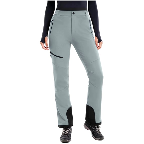 Snow Ski Pants Women Waterproof Softshell Insulated Fleece Lined Snowboard Pants Hiking Pants for Winter Outdoor(Blue,XL)