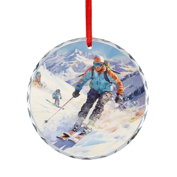 Snow Skiing Christmas Ornament Mountains Ski Holiday Ornaments Unique Home Decor