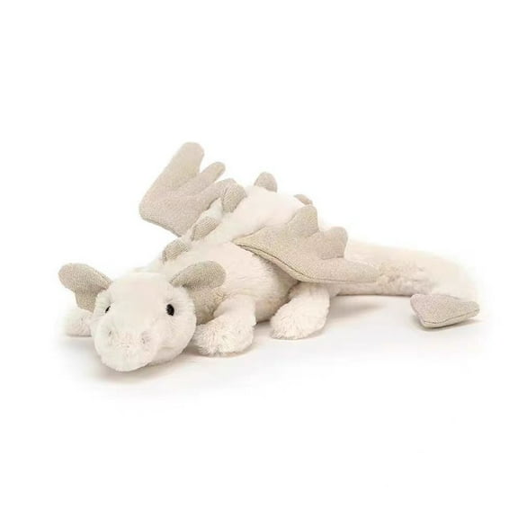 Snow Sky Dragon Plush Figure – Soft Lying Fantasy Dragon Stuffed Plush, Ultra-Cozy Decorative Plush Toy, Cute Mythical Creature Collectible Gift for Home & Plush Fans
