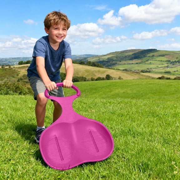 Snow Sled Board with Handle Wear Thickened Downhill Sled, for K-ids Snow Grass Sand Boarding Christmas Gifts,Pink#B