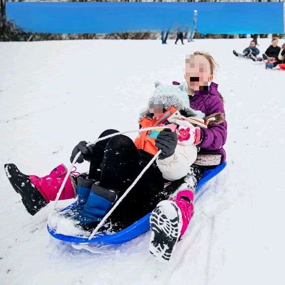 Snow Sled,Plastic Snow Sled for Kids and Adults,35" Classical Heavy Duty Toboggan Sled with Handles and Ropes for 1-2 Rider for Winter Skiing Snowboard Outdoor Sledding Gift$$Sport & Recreation Other