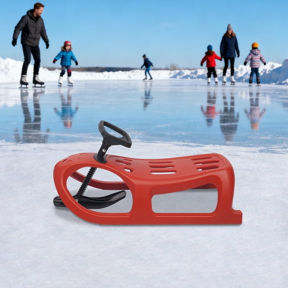 Snow Sled, Single Rider Winter Sleigh, OutdoorSnow Sled Red