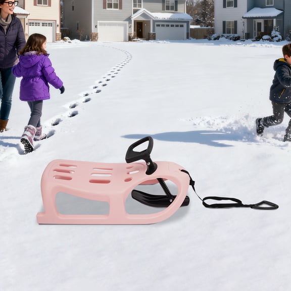 Snow Sled, Single Rider Winter Sleigh, Outdoor Snow Sled