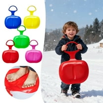 Snow Sled for K-ids Large Skiing Board with Handle Portable Winter Skiing Boards for Snow Grass Sand Saucer Sled Luge Christmas Gifts,Pink#A