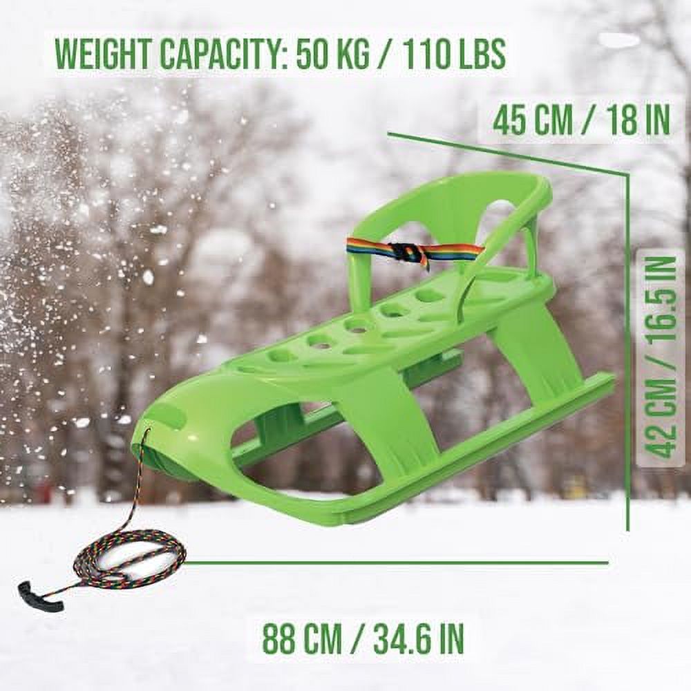 Snow Sled for Kids SnowCruise Sledge Toboggan with Pull Rope
