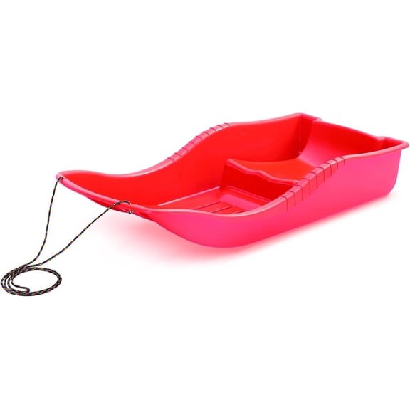 Snow Sled for - SnowBoat Sledge - Single Toboggan with Pull Rope; Outdoor Plastic Winter Sleigh for &