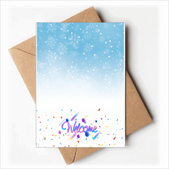 Snow Snowflake Weather Blue Sky Welcome Back Greeting Cards Envelopes Blank