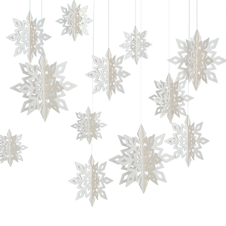 Snow String Ornament Paper 3D Snowflakes Multicolor Easy To Use Wall  Hanging Wedding Baby Shower New Year Party Supplies 