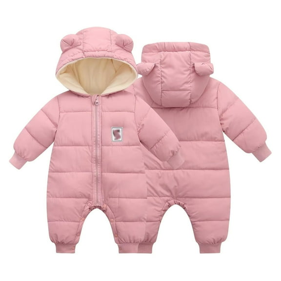 Snow Suit Baby Zipper Hooded Jumpsuit Romper Baby Warm Clothes Windproof Winter Jumpsuits 6-12 Months Old Boy Clothes