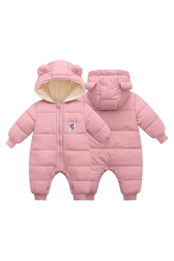 Snow Suit Baby Zipper Hooded Jumpsuit Romper Baby Warm Clothes Windproof Winter Jumpsuits 6-12 Months Old Boy Clothes