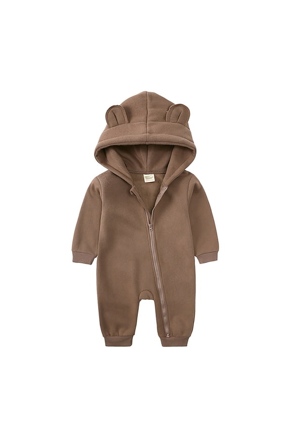 Snow Suits for Girls Hooded Jumpsuit Bear Ear Baby Romper Baby Girl Warm Outfits Winter Baby Girl Clothes 0-3 Months