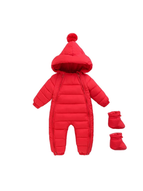 Snow Suits for Girls Hooded Jumpsuit Bera Ear Baby Romper Baby Outfits Warm Puffer Jacket 0-3 Months Girl Clothes