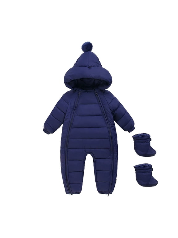 Snow Suits for Girls Jumpsuit Bera Ear Romper Baby Outfits Warm Puffer Jacket Preemie Baby Girl Clothes 3-6 Months