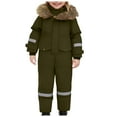 thumbnail image 1 of Snow Suits for Girls Size 7-14 Snow Suit for Boys Girls One Piece Snowsuit Winter Waterproof Windproof Outdoor Hooded Jacket Kids Insulated Jumpsuit, 1 of 9