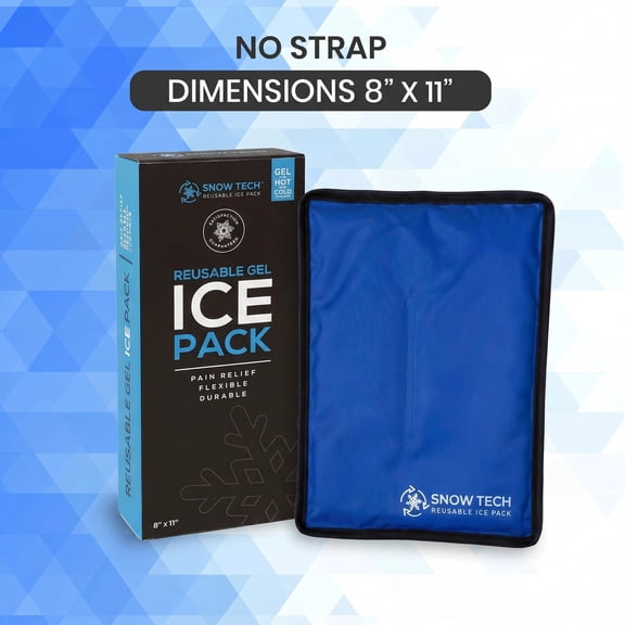 Snow Tech Reusable Gel Ice Packs for Injuries (Medium, 8"x11", 2 Pack) – Flexible Hot & Cold Pack for Pain Relief & Sore Muscles – Therapy Compress for Knee, Shoulder, Neck, Foot, Elbow & Arthritis