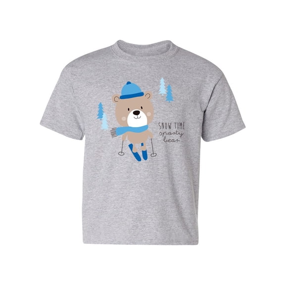 Snow Time Sporty Bear T-Shirt Juniors -Image by Shutterstock, x-Large