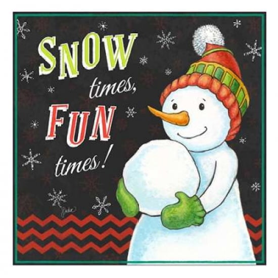 Snow Times Canvas Art - Jacqueline Decker (24 x 24)