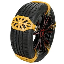 Snow Tire Chains - Portable Plastic Non-Slip Anti-Skid Traction Cables for Winter Driving/Fits Most Cars, SUV & Trucks/Emergency Use/Easy to Install & Adjustable (Yellow)