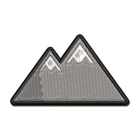 Snow Topped Mountains Applique Multi-Color Embroidered Iron-On Patch - 2.0 Inch Mini