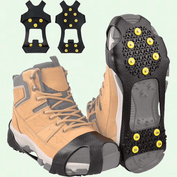 Snow Traction Cleats Crampons for Winter Walking, Anti-Slip Overshoe Footwear