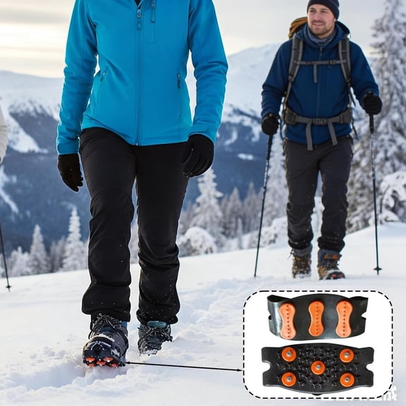 Snow Trax for Shoes, Ice Cleats for Men, Shoe Chains for Ice and Snow, Ice Snow Cleats for Shoes,Walk Traction Cleats Rubber Crampons Anti 10-Stud Winter Ice Cleat -On Stretch Footwear for Women Men