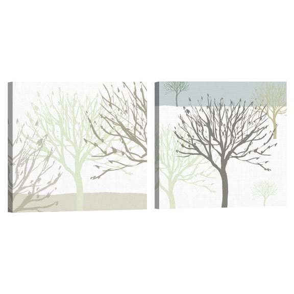 Snow Tree I & II by Sarah Cheyne Set of 2 Canvas Art Prints