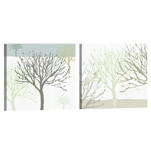 Snow Tree I & II by Sarah Cheyne Set of 2 Canvas Art Prints