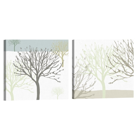 Snow Tree I & II by Sarah Cheyne Set of 2 Canvas Art Prints