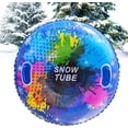 thumbnail image 1 of Snow Tubes for Family, Inflatable Snow Sled with Built-in Handles, Thick Cold-Proof PVC, Leak-Proof, 33.5" Heavy-Duty for Winter Outdoor Sledding, 1 of 5