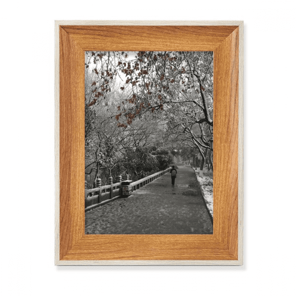 Snow View Road Photography Desktop Wooden Photo Frame Display Picture Art Painting Multiple Sets
